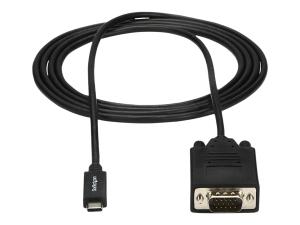 StarTech.com 6ft (2m) USB C to VGA Cable, 1920x1200/1080p USB Type C to VGA Video Active Adapter Cable, Thunderbolt 3 Compatible, Laptop to VGA Monitor/Projector, DP Alt Mode HBR2 Cable - 2m USB-C Video Cable (CDP2VGAMM2MB) - Câble vidéo / USB - 24 pin USB-C (M) pour HD-15 (VGA) (M) - 2 m - support 1920 x 1200 (WUXGA) - noir - pour P/N: TB4CDOCK - CDP2VGAMM2MB - Câbles USB