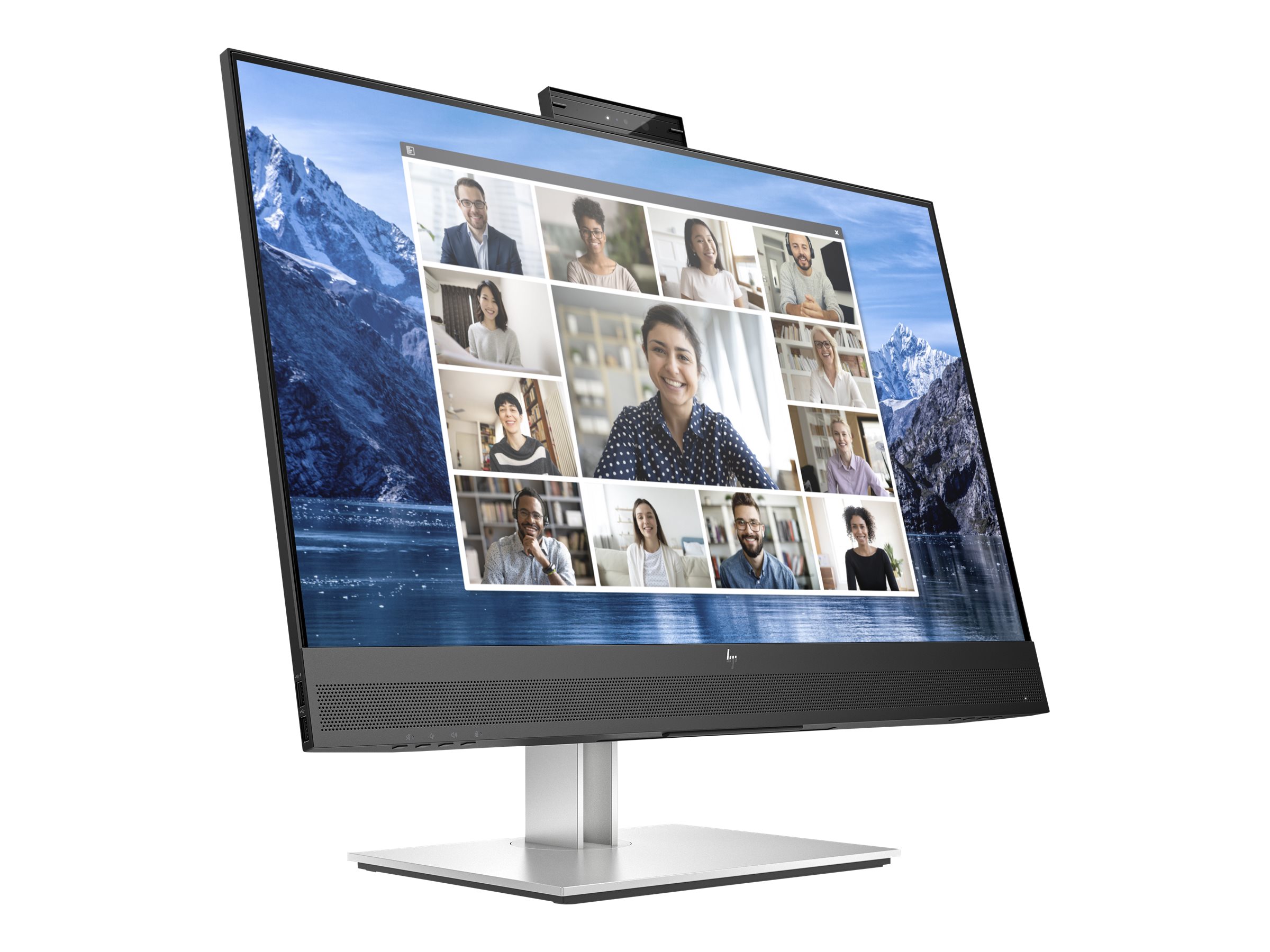 HP E27m G4 Conferencing Monitor - E-Series - écran LED - 27" - 2560 x 1440 QHD @ 75 Hz - IPS - 300 cd/m² - 1000:1 - 5 ms - HDMI, DisplayPort, USB-C - haut-parleurs - argent (support), tête noire - 40Z29AA#ABB - Écrans d'ordinateur
