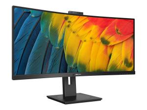 Philips 34B1U5600CH - 5000 Series - écran LED - incurvé - 34" - 3440 x 1440 WQHD @ 120 Hz - VA - 350 cd/m² - 3000:1 - 4 ms - HDMI, DisplayPort, USB-C - haut-parleurs - noir texturé - 34B1U5600CH/00 - Écrans d'ordinateur