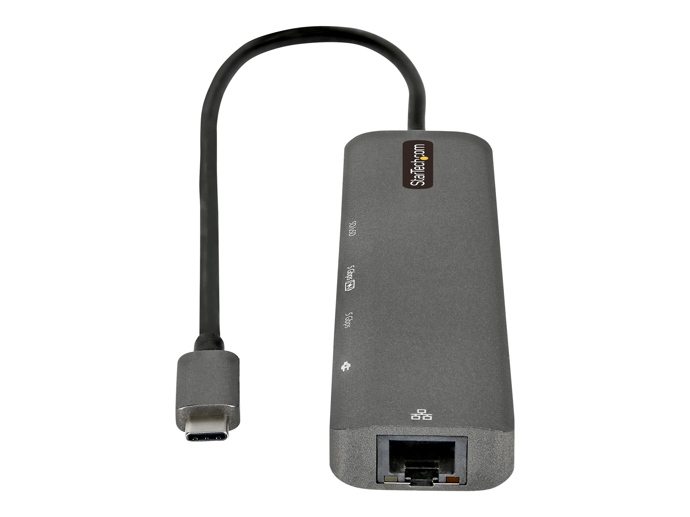StarTech.com Adaptateur Multiport USB-C - USB Type C vers HDMI 2.0 4K 60Hz, Alimentation 100W Passthrough, SD/MicroSD, Hub 2 Ports USB 3.0 - GbE - Mini Dock USB-C - Câble Intégré 30cm (DKT30CHSDPD) - Station d'accueil - USB-C / Thunderbolt 3 - HDMI - 1GbE - DKT30CHSDPD1 - Stations d'accueil pour ordinateur portable