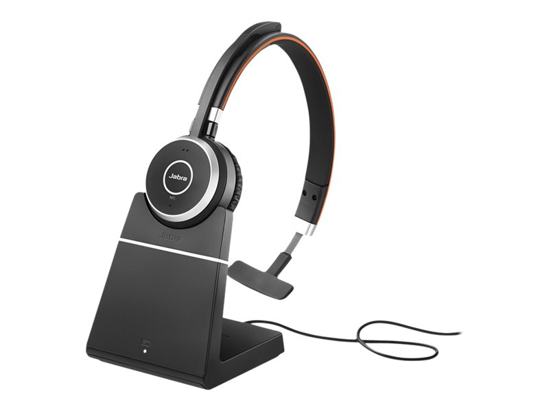 Jabra Evolve 65 SE UC Mono - Micro-casque - sur-oreille - Bluetooth - sans fil - USB - avec support de chargement - Optimisé pour la CU - 6593-833-499 - Écouteurs