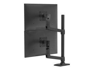 Ergotron LX - Kit de montage (poteau haut, bras d'empilage double) - pour 2 écrans LCD - noir mat - Taille d'écran : jusqu'à 40 pouces - montrable sur bureau - 45-509-224 - Montages pour TV et moniteur