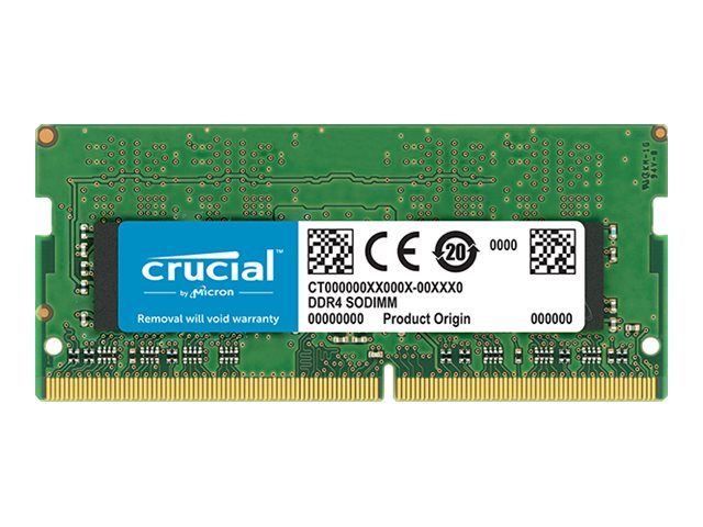 Crucial - DDR4 - module - 32 Go - SO DIMM 260 broches - 3200 MHz / PC4-25600 - CL22 - 1.2 V - mémoire sans tampon - non ECC - CT32G4SFD832A - DDR4