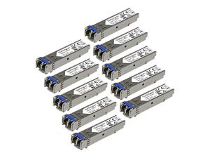 StarTech.com Paquet de 10 modules de transceiver SFP+ à fibre optique GbE - Compatible HP J4859C - Monomode / Multimode LC - 10 km / 550 m - Module transmetteur SFP (mini-GBIC) (équivalent à : HP J4859C) - 1GbE - 1000Base-LX - LC - jusqu'à 10 km - 1310 nm (pack de 10) - pour HPE 1700, 2610, 93XX, Switch XL 10/100/1000; HPE Aruba 2530, 2930F 24, 2930F 48, 5406 - J4859C10PKST - Transmetteurs SFP