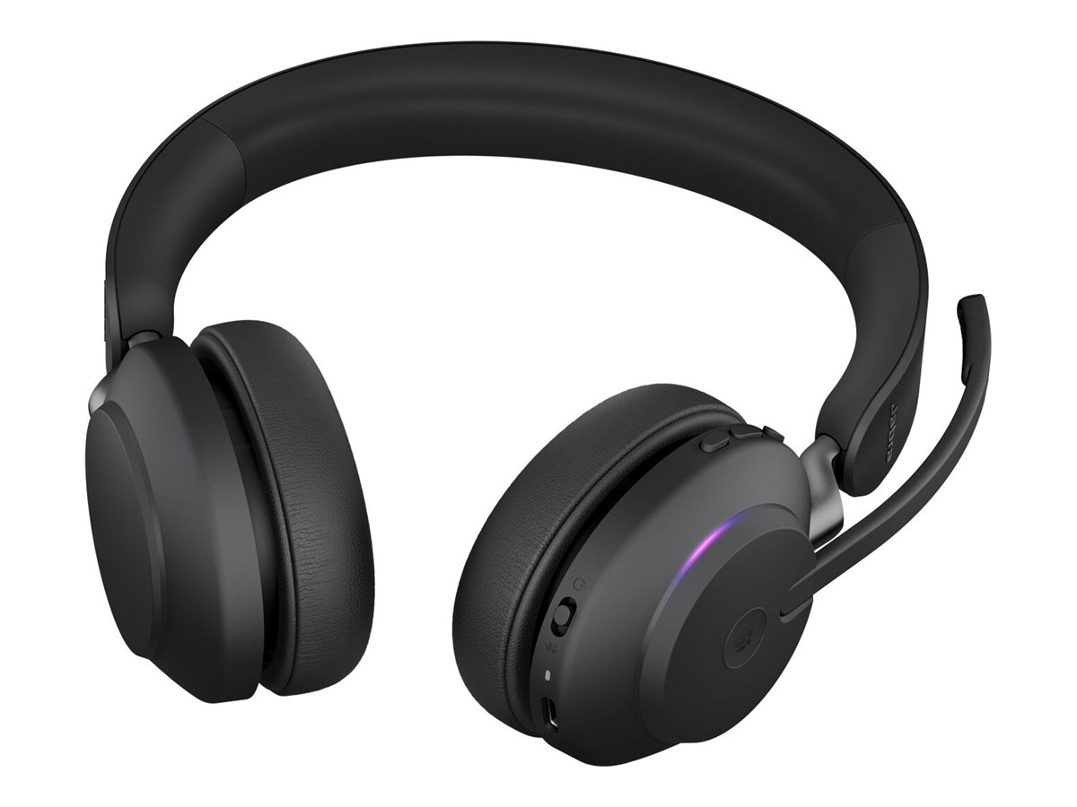 Jabra Evolve2 65 MS Stereo - Micro-casque - sur-oreille - Bluetooth - sans fil - USB-A - isolation acoustique - noir - Certifié pour Microsoft Teams - 26599-999-999 - Écouteurs