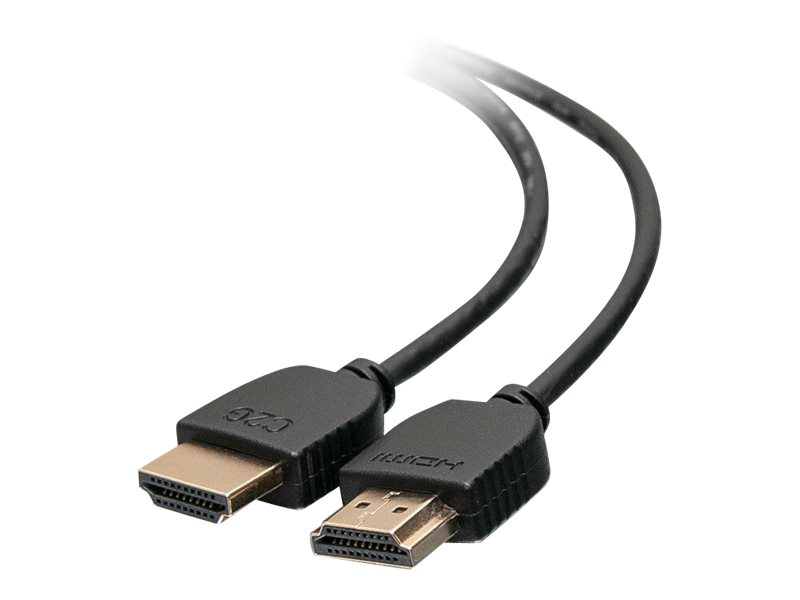 C2G Câble HDMI 4K de 6 pieds - Câble ultra flexible avec connecteurs à profil bas - Câble HDMI - HDMI mâle pour HDMI mâle - 1.83 m - double blindage - noir - 41364 - Câbles HDMI
