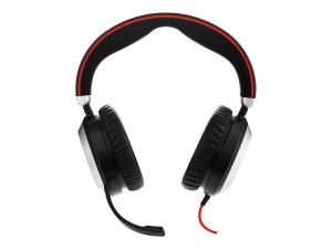 Jabra Evolve 80 UC stereo - Micro-casque - circum-aural - filaire - Suppresseur de bruit actif - 7899-829-289 - Écouteurs