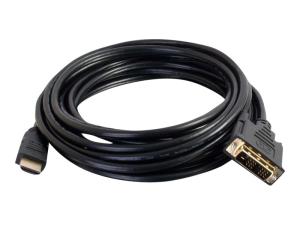 C2G Câble HDMI vers DVI de 0,5 m (1,6 pi) - Câble adaptateur HDMI vers DVI-D - 1080p - Câble adaptateur - DVI-D mâle pour HDMI mâle - 50 cm - blindé - noir - 42513 - Câbles vidéo