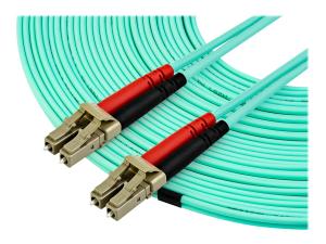 StarTech.com 15 m OM4 LC to LC Multimode Duplex Fiber Optic Patch Cable- Aqua - 50/125 - Fiber Optic Cable - 40/100Gb - LSZH (450FBLCLC15) - Cordon de raccordement - LC multi-mode (M) pour LC multi-mode (M) - 15 m - fibre optique - duplex - 50 / 125 microns - OM4 - turquoise - 450FBLCLC15 - Câblesenfibres