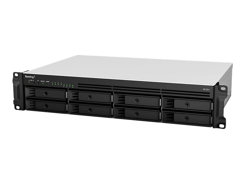 Synology RackStation RS1221+ - Serveur NAS - 8 Baies - rack-montable - SATA 6Gb/s - RAID RAID 0, 1, 5, 6, 10, JBOD - RAM 4 Go - Gigabit Ethernet - iSCSI support - 2U - RS1221+ - NAS