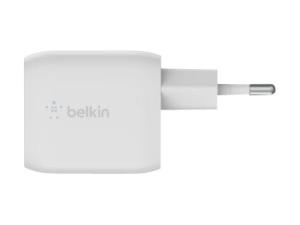 Belkin BoostCharge Pro GaN - Adaptateur secteur - Technologie PPS et GaN - 45 Watt - Fast Charge, PD 3.0 - 2 connecteurs de sortie (2 x USB-C) - blanc - WCH011vfWH - Adaptateurs électriques et chargeurs