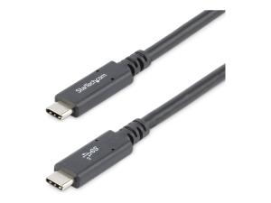 StarTech.com Câble USB-C vers USB-C avec Power Delivery 5A de 1,8 m - Cordon USB 3.0 Type-C certifié USB-IF - Noir (USB315C5C6) - Câble USB - 24 pin USB-C (M) droit pour 24 pin USB-C (M) droit - USB 3.0 - 5 A - 1.8 m - support 4K - noir - pour P/N: DK30C2DAGPD, DK30C2HAGPD, SV211HDUC, SV221HUC4K - USB315C5C6 - Câbles USB