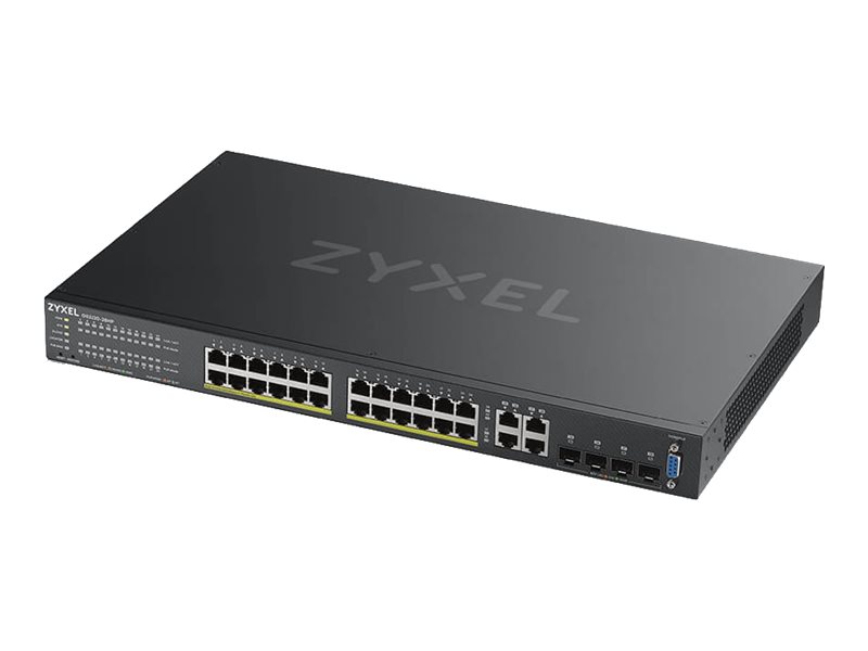 Zyxel GS2220-28HP - Commutateur - Géré - 24 x 10/100/1000 (PoE+) + 4 x SFP Gigabit combiné - Montable sur rack - PoE+ (375 W) - GS2220-28HP-EU0101F - Concentrateurs et commutateurs gigabit
