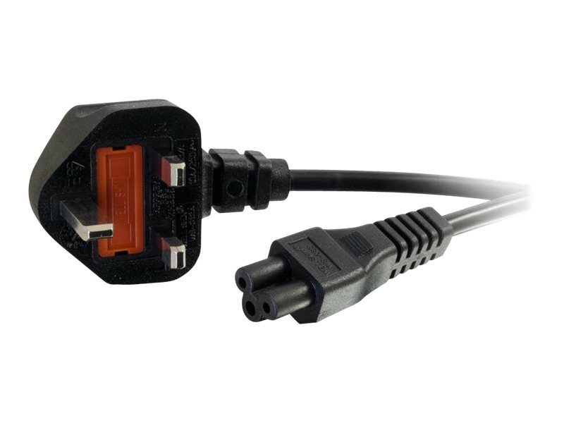 C2G Laptop Power Cord - Câble d'alimentation - IEC 60320 C5 pour BS 1363 (M) - CA 250 V - 3 m - moulé - noir - Royaume-Uni - 80603 - Câbles d'alimentation