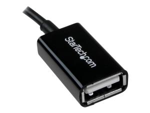 StarTech.com 5in Micro USB to USB OTG Host Adapter - Micro USB Male to USB A Female On-The-GO Host Cable Adapter (UUSBOTG) - Adaptateur USB - USB (F) pour Micro-USB de type B (M) - USB 2.0 OTG - 12.7 cm - noir - pour P/N: ST4300U3C1, ST4300U3C1B - UUSBOTG - Câbles USB