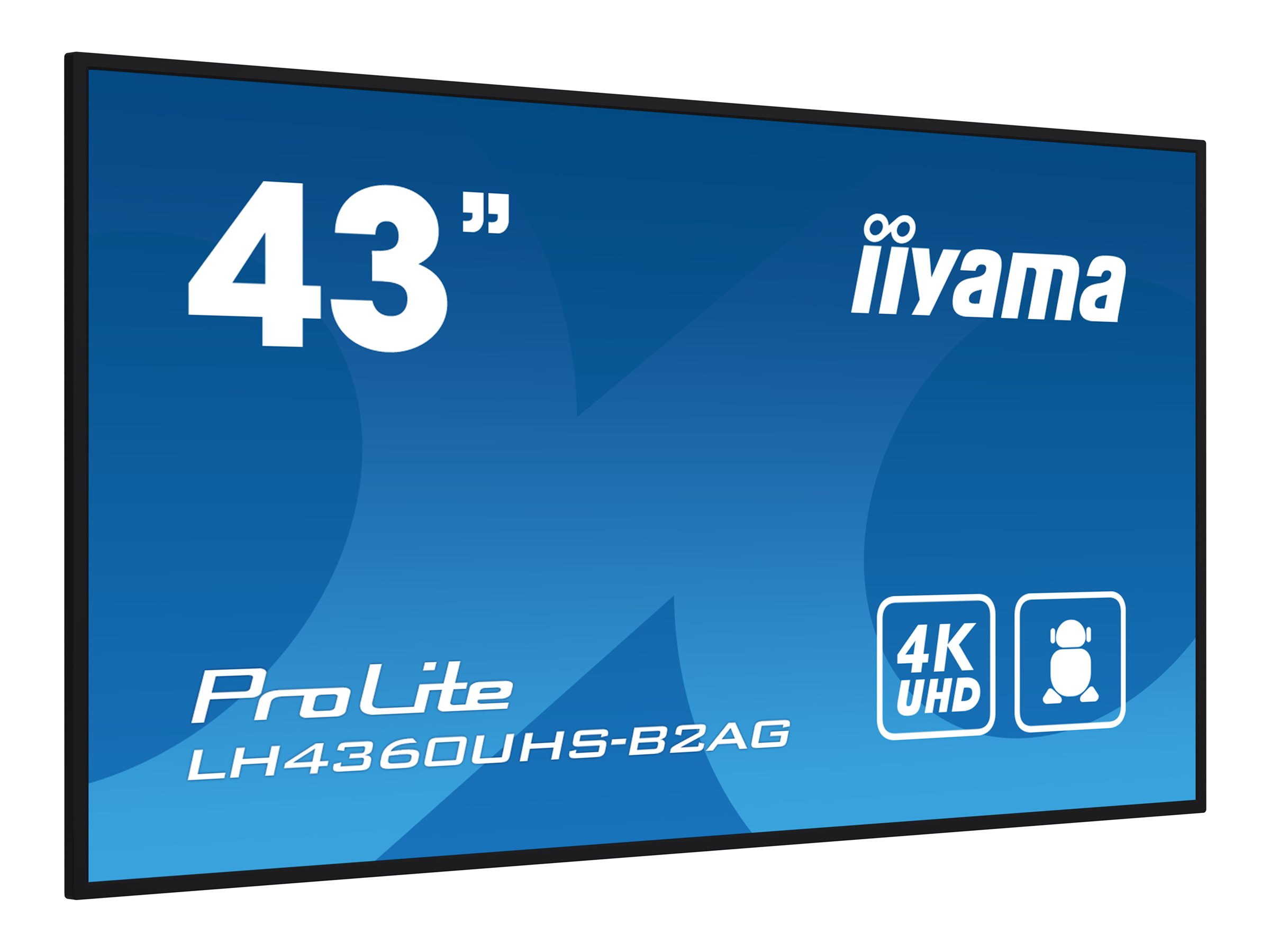 iiyama ProLite LH4360UHS-B2AG - Classe de diagonale 43" (42.5" visualisable) écran LCD rétro-éclairé par LED - signalisation numérique - avec lecteur multimédia SoC intégré - Android - 4K UHD (2160p) 3840 x 2160 - DEL de façade - noir - LH4360UHS-B2AG - Écrans de signalisation numérique