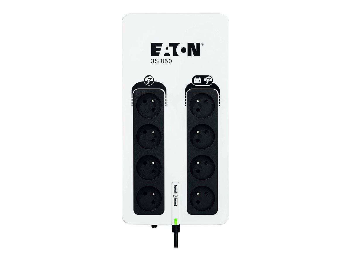 Eaton 3S 850 - Onduleur - CA 220-240 V - 510 Watt - 850 VA - monophasé - USB - connecteurs de sortie : 8 - 3S850F - UPS autonomes