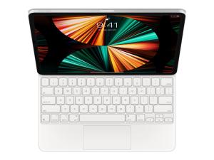 Apple Magic Keyboard - Clavier et étui - avec trackpad - rétroéclairé - Apple Smart connector - QWERTY - R.-U. - blanc - pour Apple 12.9-inch iPad Pro (3rd gen, 4th gen, 5th gen, 6th gen), 13-inch iPad Air (M2) - MJQL3B/A - Claviers