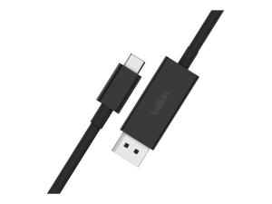 Belkin CONNECT - Câble adaptateur - 24 pin USB-C (M) pour DisplayPort (M) - DisplayPort 1.4 - 2 m - support 4K, support 8K - noir - AVC014BT2MBK - Câbles vidéo