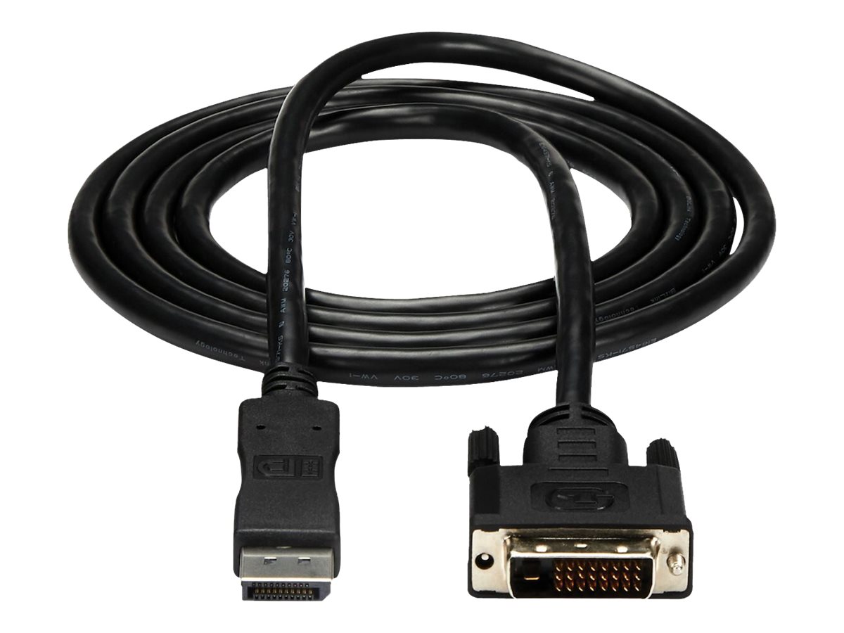 StarTech.com Câble Adapteur DisplayPort™ vers DVI de 1,8m - Mâle / Mâle - 1x DisplayPort (M) - 1x DVI-D (M) - 1920x1200 - Noir - Câble DisplayPort - DisplayPort (M) pour DVI-D (M) - 1.8 m - noir - pour P/N: DPPNLFM3, DPPNLFM3PW - DP2DVIMM6 - Câbles vidéo