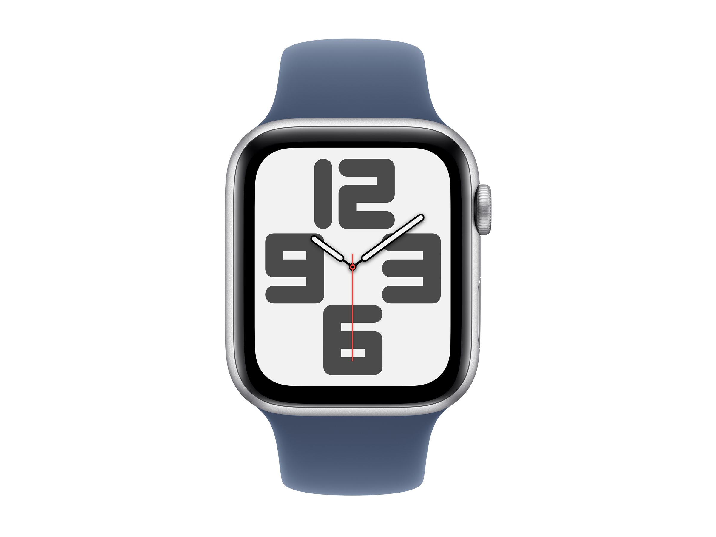 Apple Watch SE (GPS + Cellular) - 2e génération - 44 mm - aluminium argenté - montre intelligente avec bande sport - fluoroélastomère - denim - taille du bracelet : M/L - 32 Go - LTE, Wi-Fi 4, Bluetooth - 4G - 33 g - MXGQ3QF/A - Montres intelligentes