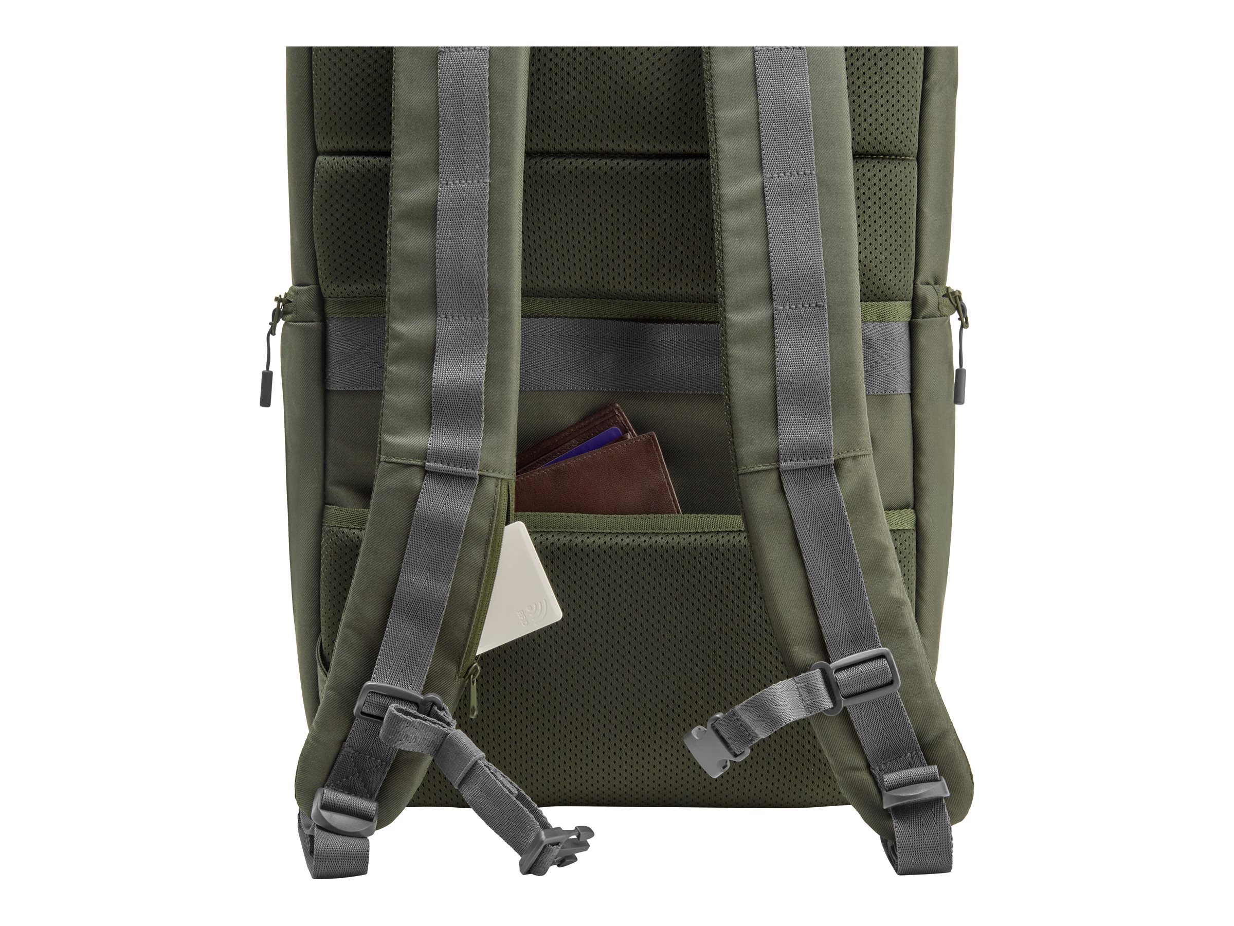 HP Laptop Backpack - Sac à dos pour ordinateur portable - modulaire - 15.6" - gris, vert - 9J496AA - Sacoches pour ordinateur portable