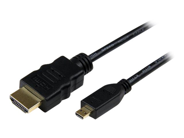 StarTech.com Câble HDMI haute vitesse avec Ethernet 0,5 m - HDMI vers HDMI Micro - M/M - Câble HDMI avec Ethernet - HDMI mâle pour 19 pin micro HDMI Type D mâle - 50 cm - noir - HDADMM50CM - Accessoires pour systèmes audio domestiques