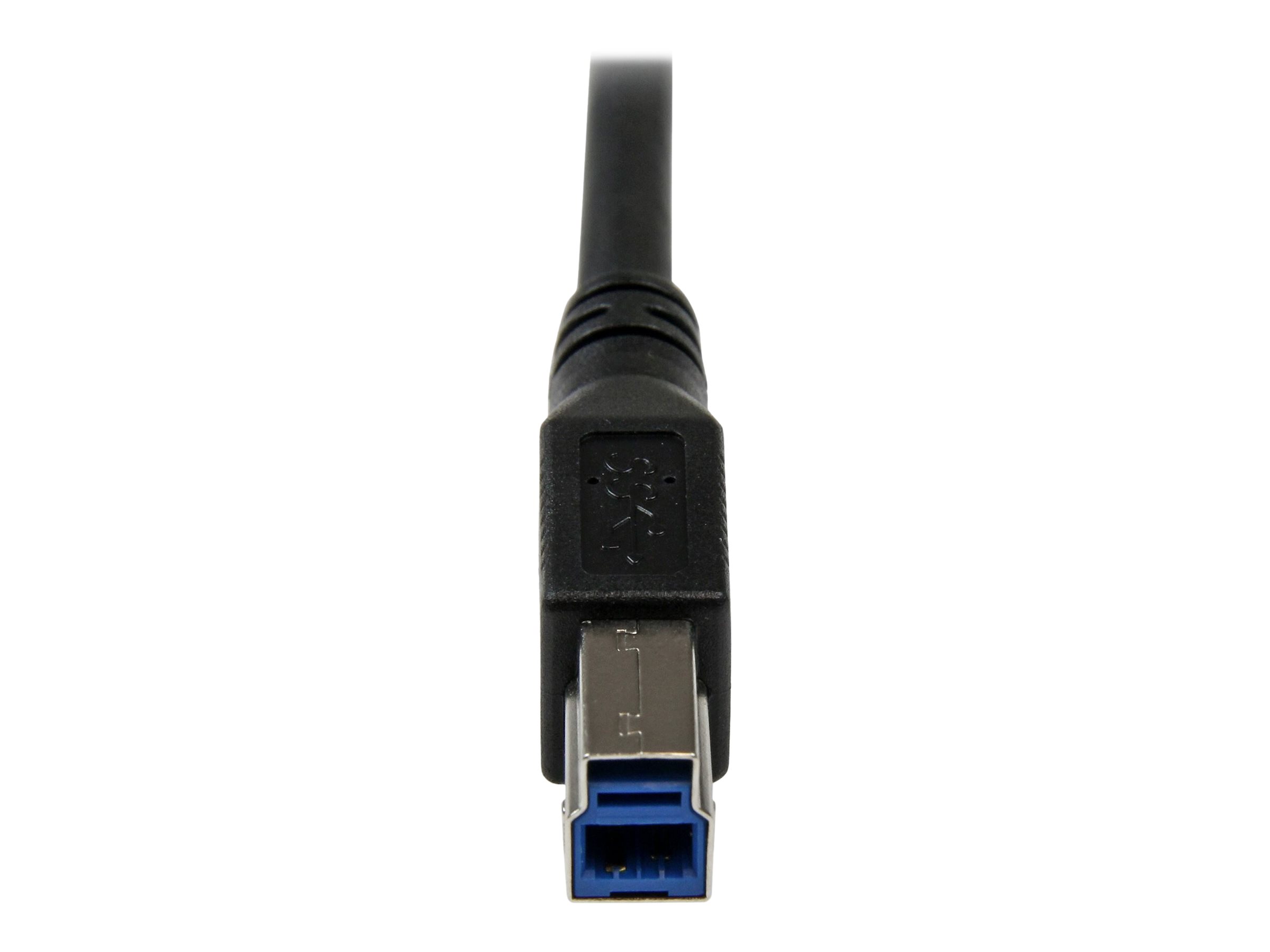 StarTech.com Câble USB 3.0 SuperSpeed A vers B coudé à angle droit de 90° 1 m - Câble USB 3.0 AB - M/M - 1x USB A (M) 1x USB B (M) Noir 1m - Câble USB - USB Type B (M) pour USB type A (M) - USB 3.0 - 1 m - moulé, connecteur à angle droit - noir - pour P/N: HB30A4AIB, HB30C4AIB, HB31C4AB, S351BMU33ET, S351BMU33ETG, S352BU313R, SDOCK2U313R - USB3SAB1MRA - Câbles USB