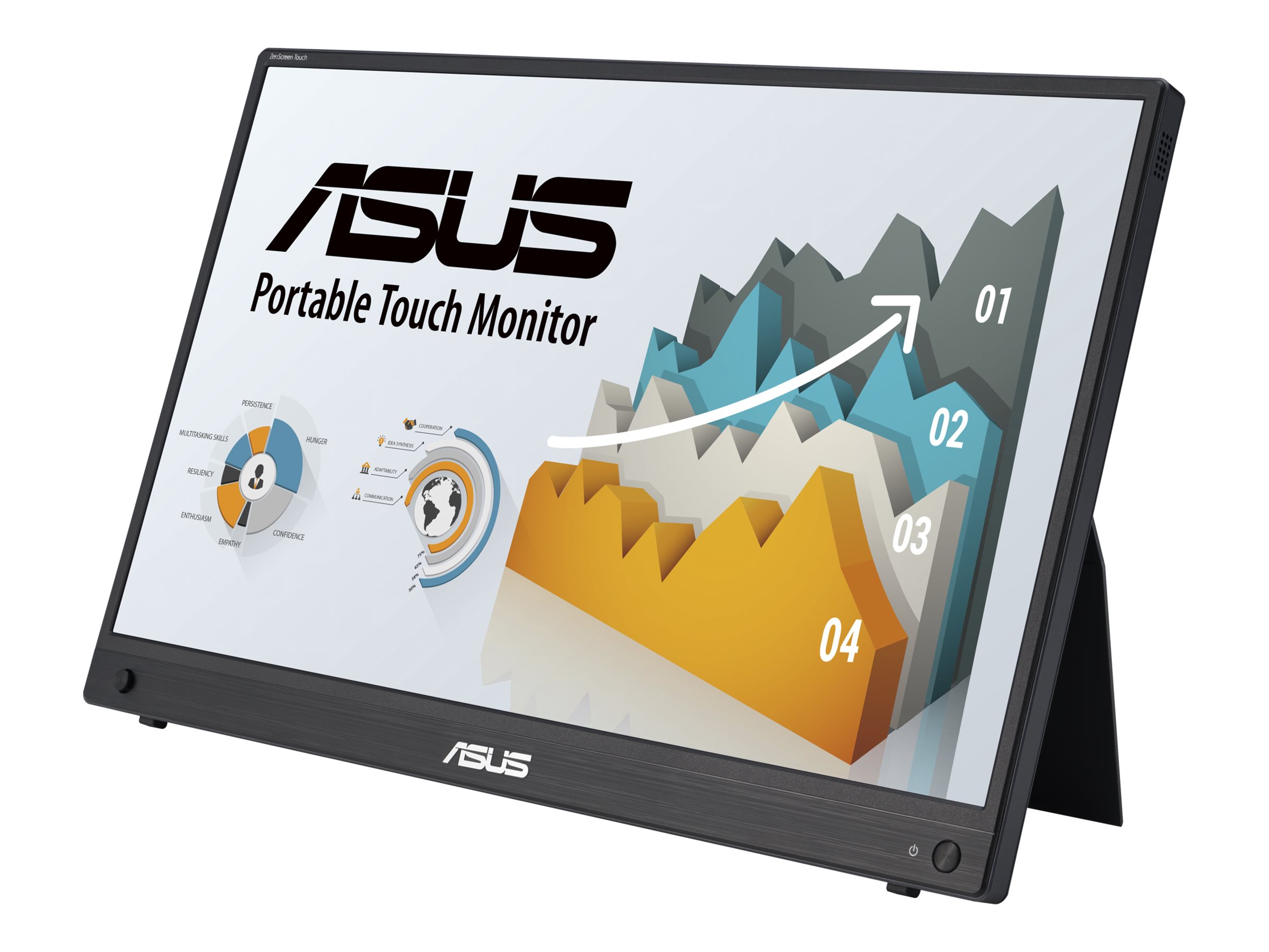 ASUS ZenScreen - Écran LED - 16" (15.6" visualisable) - portable - écran tactile - 1920 x 1080 Full HD (1080p) @ 60 Hz - IPS - 250 cd/m² - 700:1 - 5 ms - Mini HDMI, 2xUSB-C - haut-parleurs - 90LM04S0-B02170 - Écrans d'ordinateur