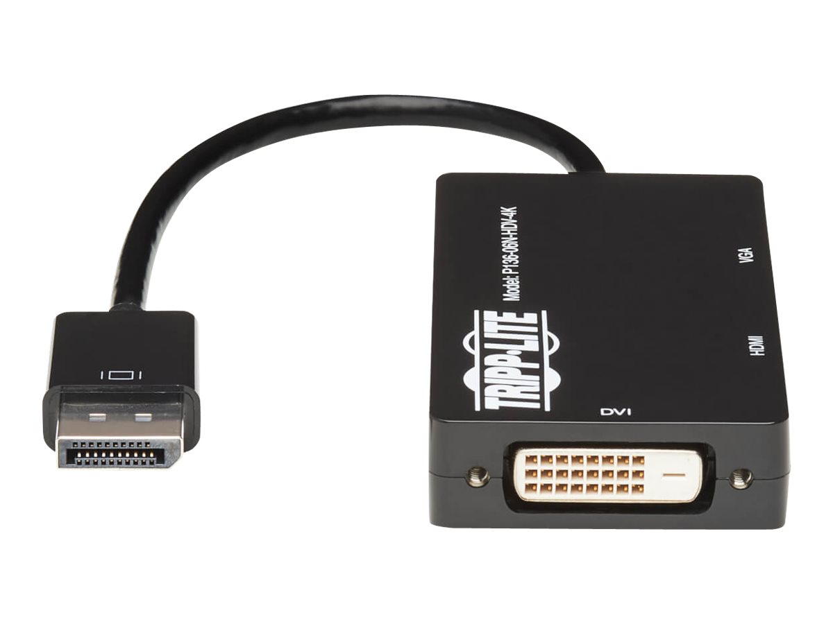 Tripp Lite DisplayPort to VGA / DVI / HDMI 4K x 2K @ 24/30Hz Adapter Converter - Convertisseur vidéo - DisplayPort - DVI, HDMI, VGA - P136-06N-HDV-4K - Convertisseurs vidéo