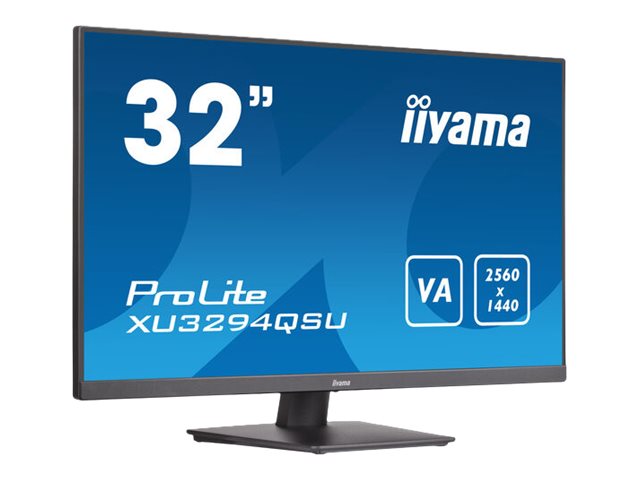 iiyama ProLite XU3294QSU-B1 - Écran LED - 31.5" - 2560 x 1440 WQHD @ 75 Hz - VA - 25 cd/m² - 3000:1 - 4 ms - HDMI, DisplayPort - haut-parleurs - noir mat - XU3294QSU-B1 - Écrans d'ordinateur