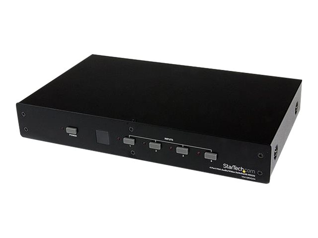StarTech.com Commutateur audio / video VGA 4 ports avec controle RS232 - Répartiteur vidéo/audio - de bureau - pour P/N: SVA5M3NEUA - VS410RVGAA - Commutateurs KVM