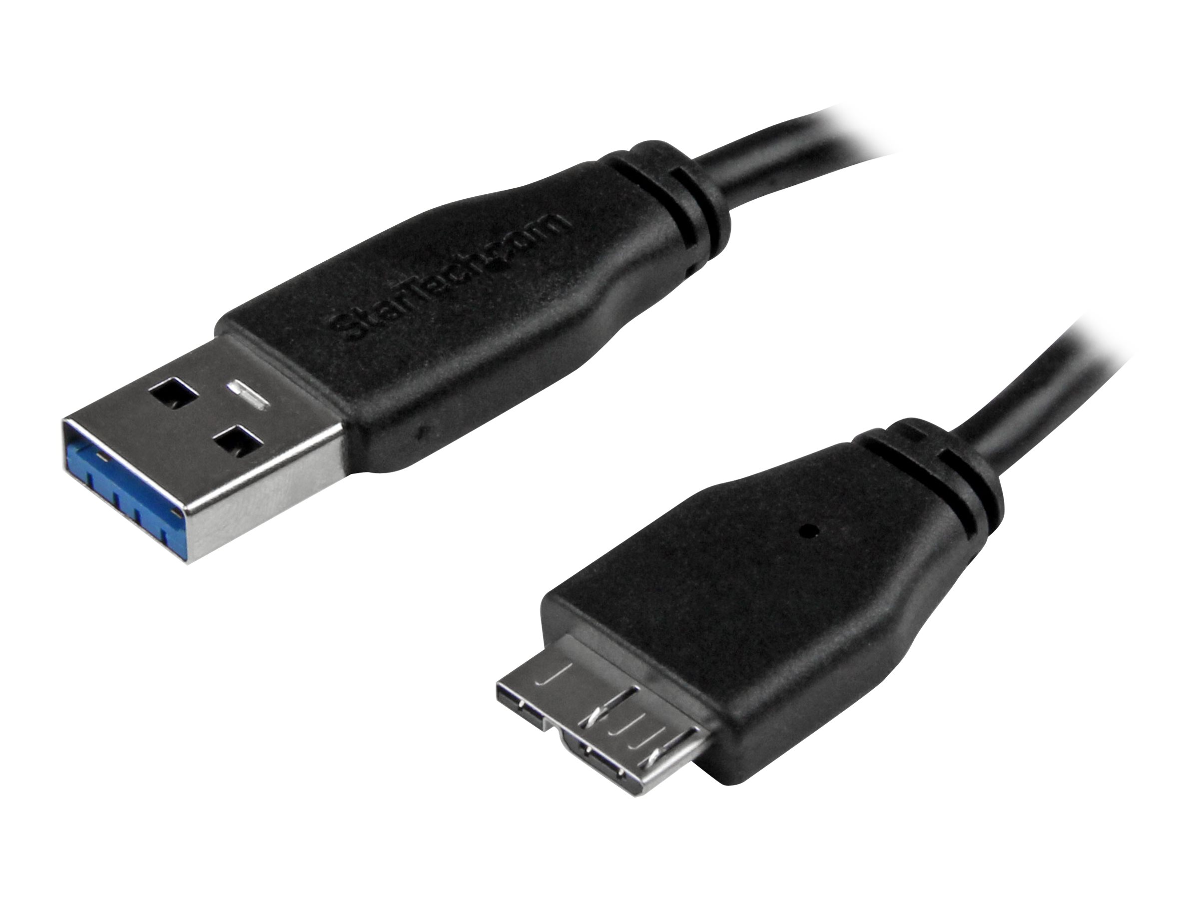 StarTech.com Câble SuperSpeed USB 3.0 slim et court A vers Micro B de 15 cm - Cordon USB A vers Micro B - Mâle / Mâle - Noir - Câble USB - Micro-USB de type B (M) pour USB type A (M) - USB 3.0 - 15 cm - moulé - noir - pour P/N: HB30A4AIB, HB30C4AIB, HB31C4AB, S251BMU313, S251BMU3FP, S251BPU313, SMS1BMU313 - USB3AUB15CMS - Câbles USB