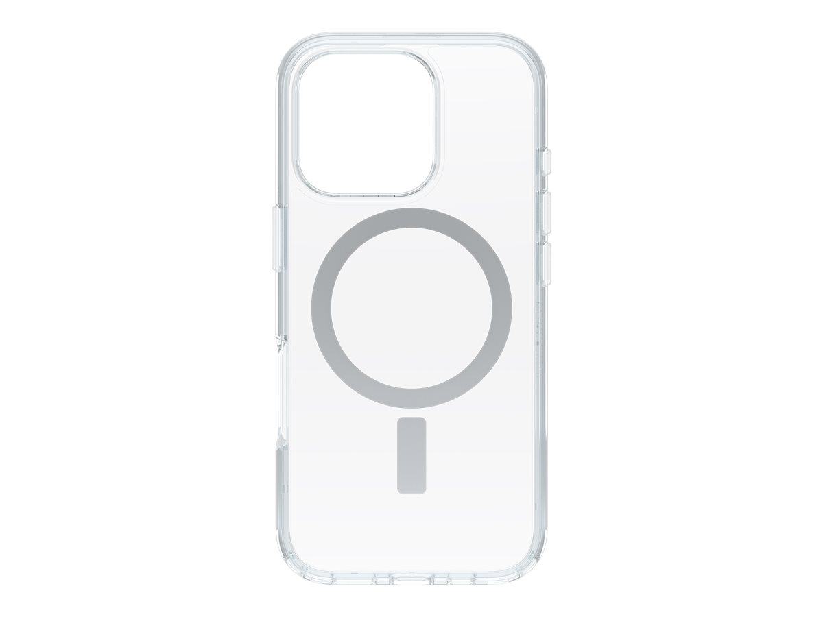 OtterBox Symmetry Series - Coque de protection pour téléphone portable - compatibilité avec MagSafe - couche de polycarbonate, élastomère thermoplastique (TPE) - clair - pour Apple iPhone 16 Pro - 77-96393 - Coques et étuis pour téléphone portable