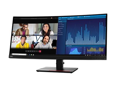 Lenovo ThinkVision P34w-20 - Écran LED - incurvé - 34.14" - 3440 x 1440 UWQHD - IPS - 300 cd/m² - 1000:1 - 4 ms - 2xHDMI, 2xDisplayPort, USB-C - haut-parleurs - noir corbeau - 63F2RAT3EU - Écrans d'ordinateur