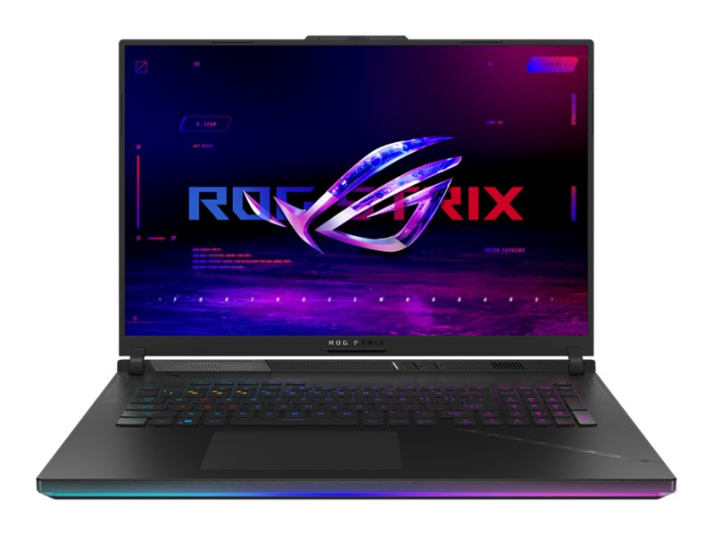 ASUS ROG Strix SCAR 18 G834JYR-R6159W - Intel Core i9 - i9-14900HX / jusqu'à 5.8 GHz - Win 11 Home - GeForce RTX 4090 - 64 Go RAM - 2 To SSD NVMe, Performance - 18" 2560 x 1600 (WQXGA) @ 240 Hz - 2.5 Gigabit Ethernet - Wi-Fi 6E, Bluetooth - noir - 90NR0IP2-M007E0 - Ordinateurs portables