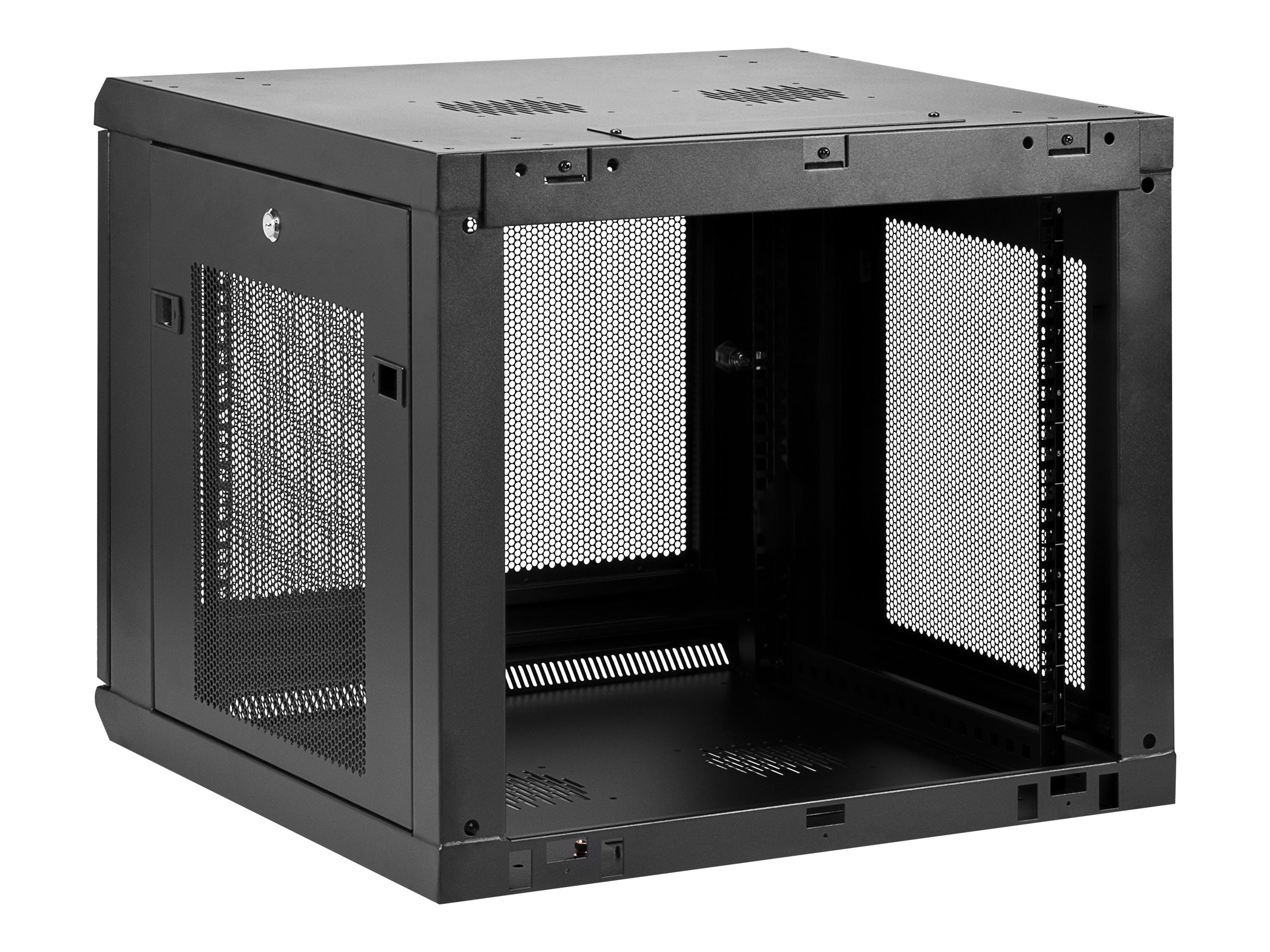 StarTech.com "9U Wall Mount Server Rack Cabinet - 4-Post Adjustable Depth (2"" to 19"") Network Equipment Enclosure with Cable Management (RK920WALM)" - Armoire de rack - montable sur mur - noir - 9U - RK920WALM - Accessoires pour serveur