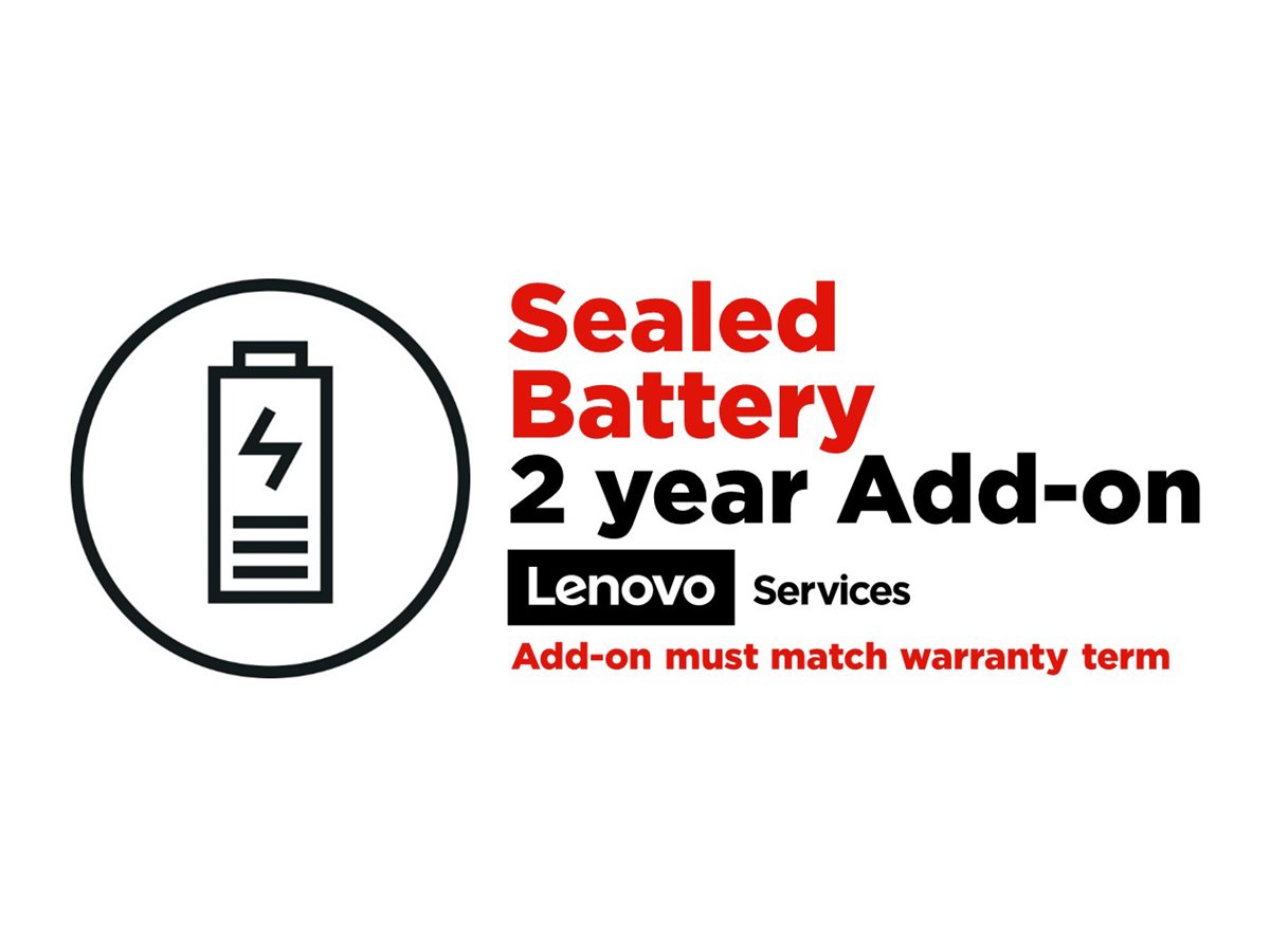 Lenovo Sealed Battery Add On - Rechange de batterie - 2 années - pour ThinkPad P40 Yoga; P50s; P51; P51s; P52s; X1 Carbon; X1 Extreme; X1 Tablet; X1 Yoga; X380 Yoga; ThinkPad Yoga 20C0, 20CD; ThinkPad Yoga 12; 14; 15; 260; 370; 460 - 5WS0K18159 - Options de service informatique