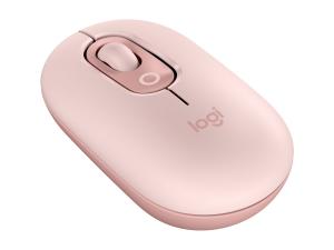 Logitech POP - Souris - emoji personnalisable - optique - 4 boutons - sans fil - Bluetooth 5.1 LE - rose - 910-007413 - Souris