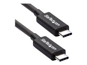 StarTech.com 2m (6.6ft) Thunderbolt 3 Cable, 20Gbps, 100W PD, 4K Video, Thunderbolt-Certified, Compatible w/ TB4/USB 3.2/DisplayPort - Câble Thunderbolt - 24 pin USB-C (M) pour 24 pin USB-C (M) - Thunderbolt 3 / USB / DisplayPort - 2 m - noir - pour P/N: CDP2HDUACP, CDP2HDUACPW, MST30C2DPPD - TBLT3MM2M - Câbles spéciaux