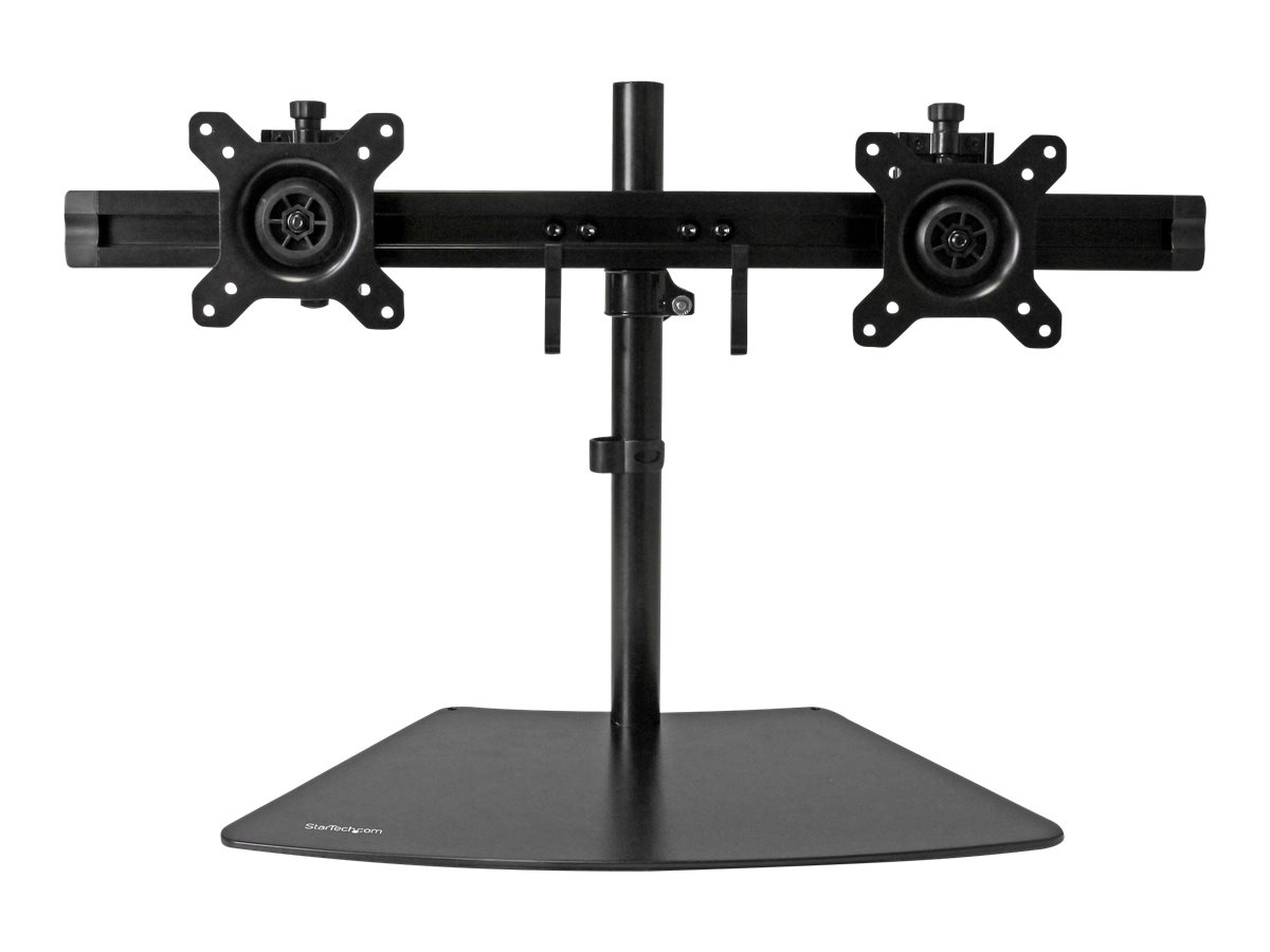 StarTech.com Support de bureau pour 2 écrans avec base à fabile encombrement - Fixation double moniteur (ARMBARDUO) - Pied - bras réglable - pour Écran LCD - plastique, aluminium, acier - noir - Taille d'écran : 24" - montable sur support - pour P/N: ACCSMNT, DK30A2DH, DK30C2DAGPD, DK30C2HAGPD, PXT101YUK, TB3DK2DPM2, TB3DK2DPPD - ARMBARDUO - Accessoires pour écran