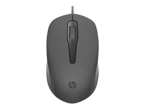 HP 150 - Souris - droitiers et gauchers - optique - filaire - USB - noir - pour HP 21, 22, 24, 27; Laptop 14s, 15, 15s, 17; Pavilion 13, 14, 15; Portable 24, 27, 32, TP01 - 240J6AA#ABB - Souris