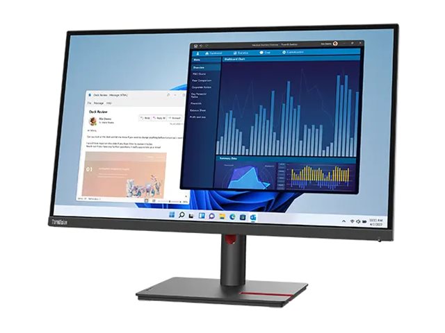 Lenovo ThinkVision T27p-30 - Écran LED - 27" - 3840 x 2160 4K @ 60 Hz - IPS - 350 cd/m² - 1300:1 - 4 ms - HDMI, DisplayPort, USB-C - noir - Campus - 63A9GAT1EU - Écrans d'ordinateur