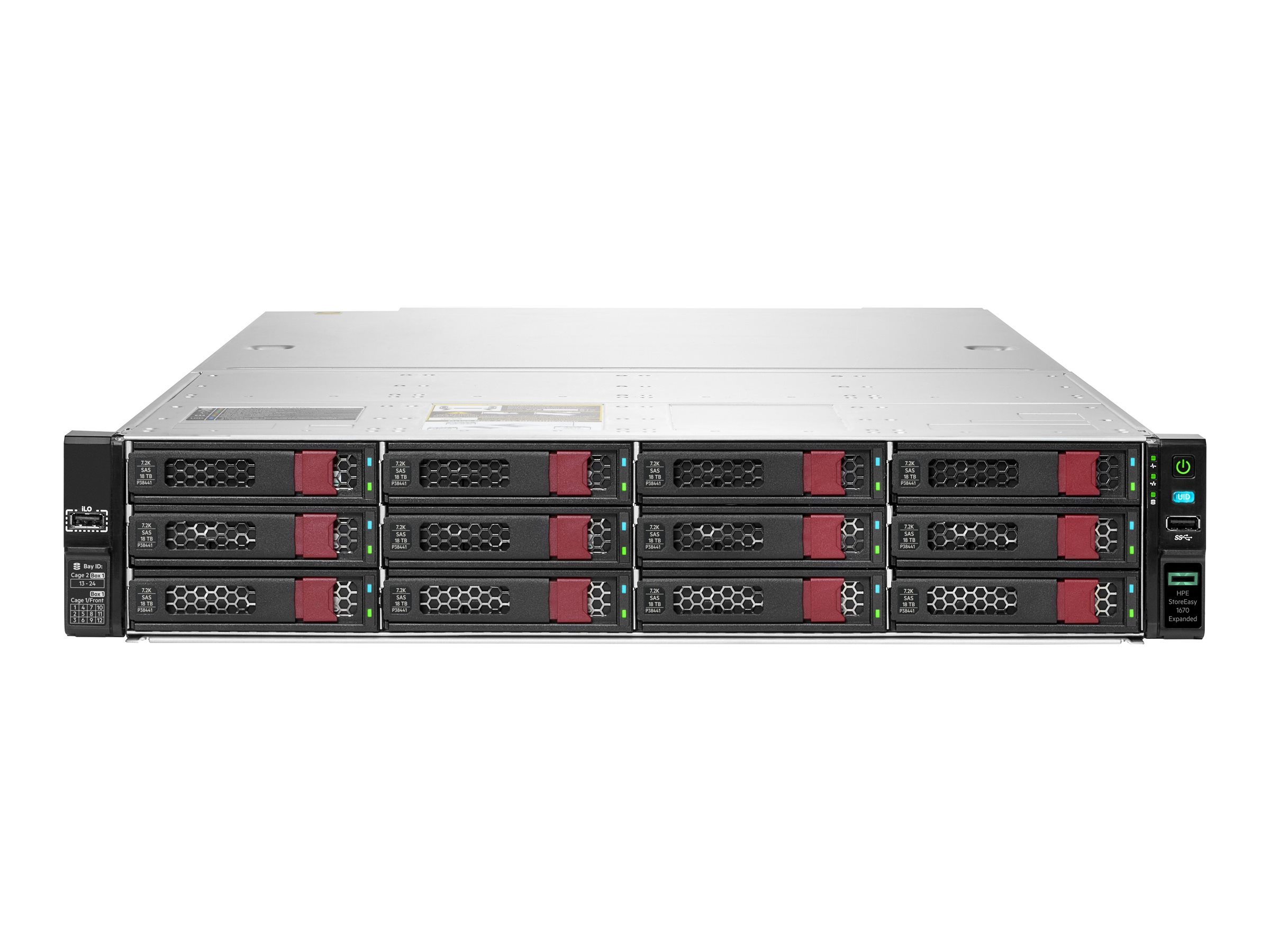 HPE StoreEasy 1670 Expanded Storage - Serveur NAS - 28 Baies - rack-montable - SATA 6Gb/s / SAS 12Gb/s - RAID RAID 0, 1, 5, 6, 10, 50, 60, 1ADM, 10ADM - RAM 32 Go - 10 Gigabit Ethernet - iSCSI support - 2U - CTO - S2A35A - NAS