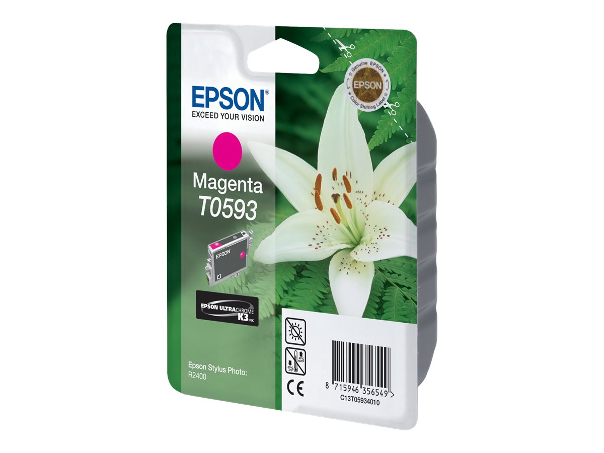 Epson T0593 - 13 ml - magenta - original - blister - cartouche d'encre - pour Stylus Photo R2400 - C13T05934010 - Cartouches d'encre Epson