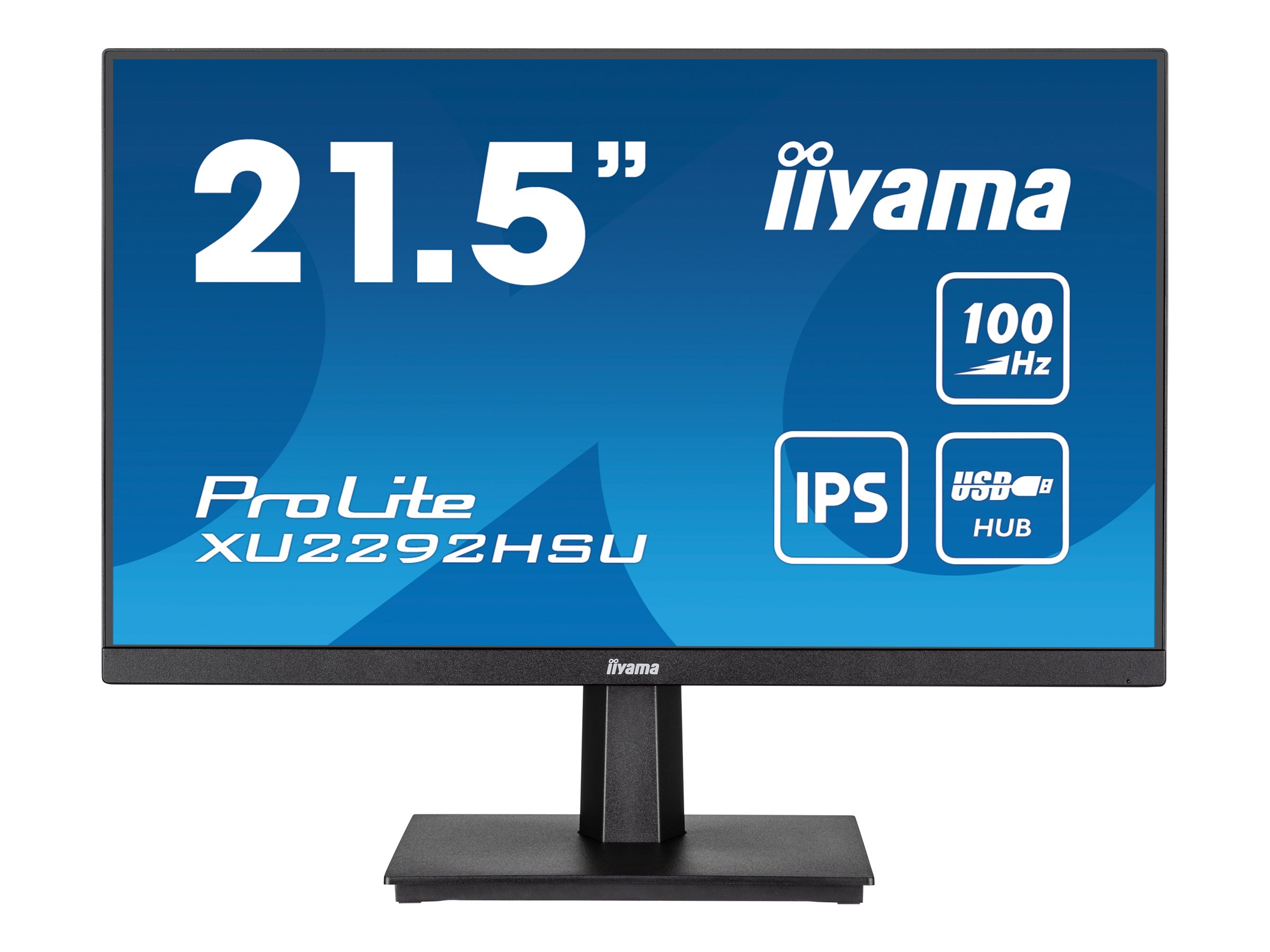 iiyama ProLite XU2292HSU-B6 - Écran LED - 22" (21.5" visualisable) - 1920 x 1080 Full HD (1080p) @ 100 Hz - IPS - 250 cd/m² - 1000:1 - 0.4 ms - HDMI, DisplayPort - haut-parleurs - noir mat - XU2292HSU-B6 - Écrans d'ordinateur