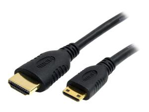 StarTech.com Câble HDMI haute vitesse avec Ethernet 0,5 m - HDMI vers HDMI Mini - M/M - Câble HDMI avec Ethernet - HDMI mâle pour 19 pin mini HDMI Type C mâle - 50 cm - blindé - noir - HDACMM50CM - Accessoires pour systèmes audio domestiques
