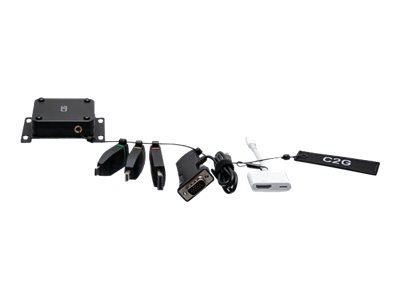 C2G Retractable Universal Mount 4K HDMI Adapter Ring with Color Coded Mini DisplayPort, DisplayPort, USB-C, Lightning, and VGA - Kit d'adaptateur vidéo - noir - support 4K - C2G29891 - Accessoires pour téléviseurs