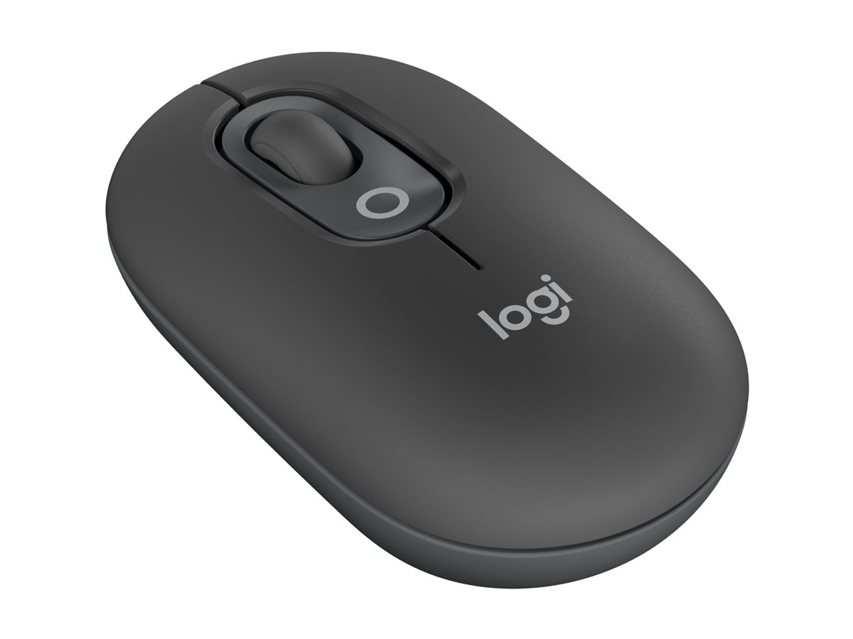 Logitech POP - Souris - emoji personnalisable - optique - 4 boutons - sans fil - Bluetooth 5.1 LE - graphite - 910-007412 - Souris