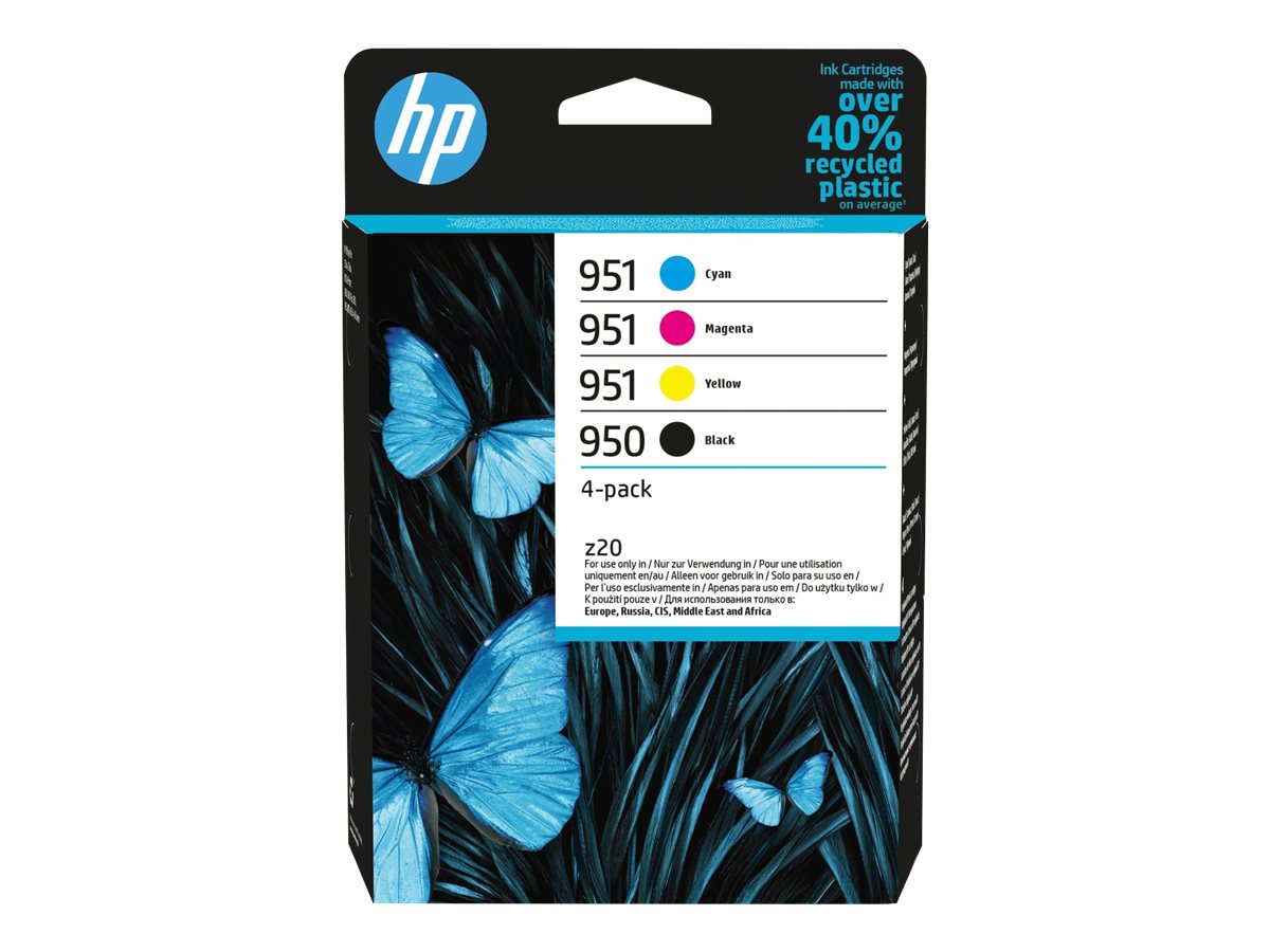 HP 950/951 - Pack de 4 - noir, jaune, cyan, magenta - original - cartouche d'encre - pour Officejet Pro 251dw, 276dw, 8100, 8600, 8610, 8620, 8630 - 6ZC65AE#301 - Cartouches d'imprimante